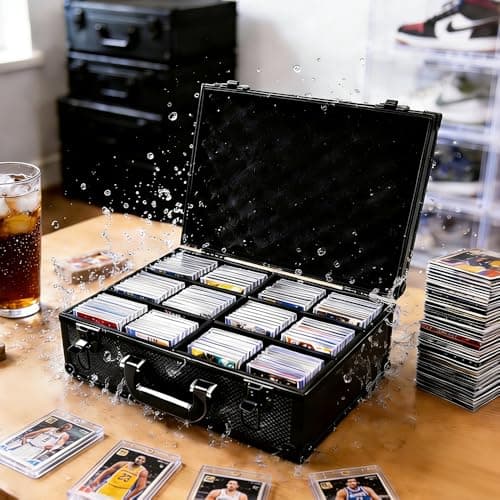TAOPOWER Sports Card Storage Box: 3500 Card Capacity Aluminum Trading Card Storage Case for Large Card Collections Home Study Collectors - Guard Your Collection's Value & Pride of Curation