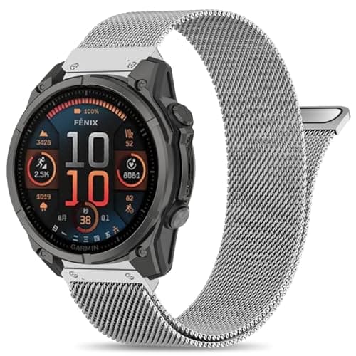26mm Milanese Loop Compatible with Garmin Fenix 8-51mm/Fenix 7X/6X/5X/3/3HR, Quick Fit Mesh Metal Strap for Tactix 8-51mm/Tactix 7 Pro/Epix Pro 51mm/Instinct 2X/Enduro 51mm