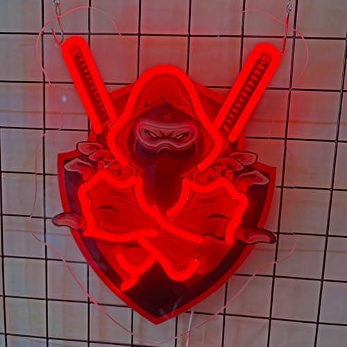 Red Ninja Led Neon Sign Light Pop art Neon Sign Led Light Up Sign Room Wall Decor Man Gaming Room, Kids Room, Bar Decoration, Birthday Party Gifts