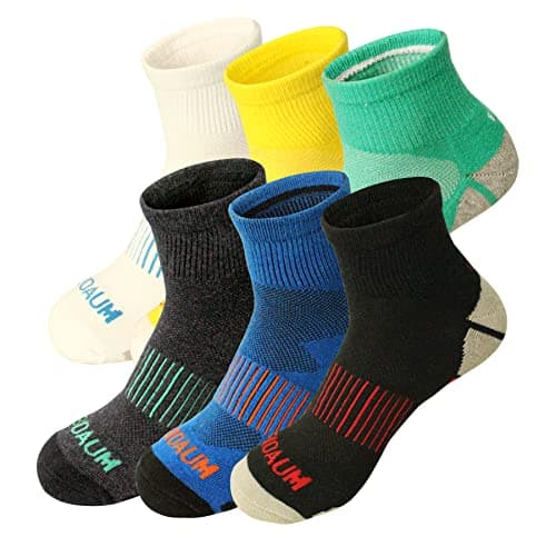 BIOAUM Men's Athletic Socks Size 10-13 - 6 Pairs Cotton Quarter Socks for Running, Workout, Work