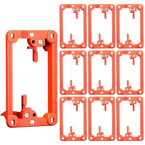 BestMounts Low Voltage Mounting Bracket 1 Gang, 10 Pack for Single Gang Wall Plate, Telephone Wires, Network Cables, HDMI, Coaxial, Speaker Cables - Low Voltage Box Cable Wall Plate Bracket, Mud Ring