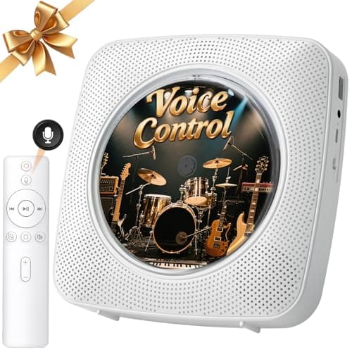 Gueray CD Player Portable Bluetooth: Offline Voice Control CD Players for Home with Remote Voice Control CD Player with Speakers with FM Radio Remote