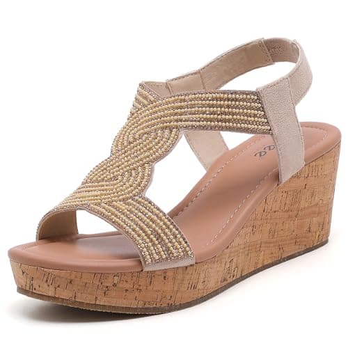 Ruiee Womens Wide Width Wedge Sandals. 258012 BG 9