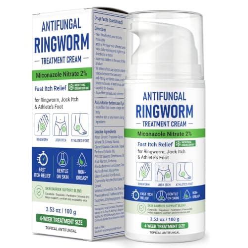 Antifungal Cream 2% Miconazole for Ringworm, Jock Itch & Athlete’s Foot