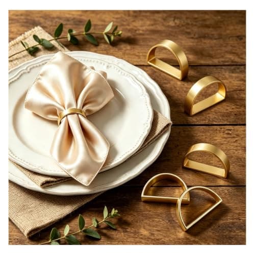 Napkin Rings Set of 6 Gold Napkin Holder Buckles