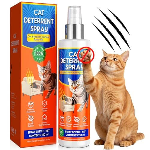 Newly Upgraded Cat Deterrent Spray, Cat Deterrent for Furniture Protection, Pee Spraying, Excessive Chewing & Scratching Everywhere, Cat Repellent Indoor and Outdoor, Pet-Safe Formula, 5.07 Fl Oz