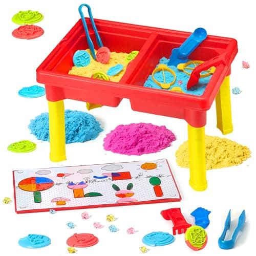 Carolart Sand Table, Indoor Outdoor Sensory Table Gift for Kids 3+