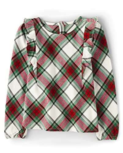 Gymboree,and Toddler Printed Long Sleeve Shirts,Christmas Plaid,12-18 Months