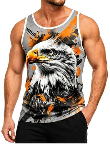 MIGFAXU Mens Tank Tops Hawaiian Sleeveless Shirts Graphic Beach Coconut Tree Gym Tank Top