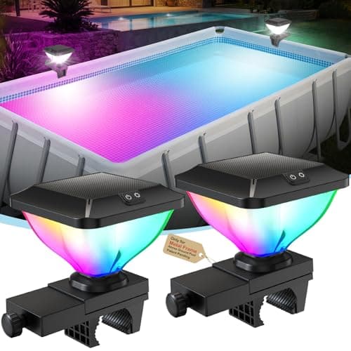 Pooldecor Solar Pool Lights for Above Ground Pools,Portable Solar Lights(2)