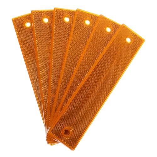 6Pcs Reflective Sign Post Panels 7.08 X 1.57 X 0.19 in Orange Reflective Road Markers for Driveway Parking Lot Street Construction and Night Visibility