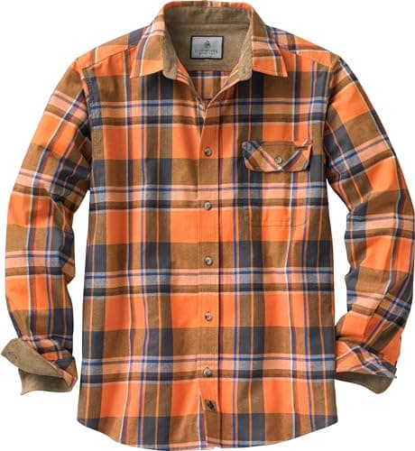 Legendary Whitetails Mens Long Sleeve Button Down 100% Cotton Flannel Shirt, Canyon Plaid, MED