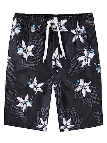 Kanu Surf Boys Playa Quick Dry UPF 50+ Beach Swim Trunks, Cruzer Black, 14-16 US
