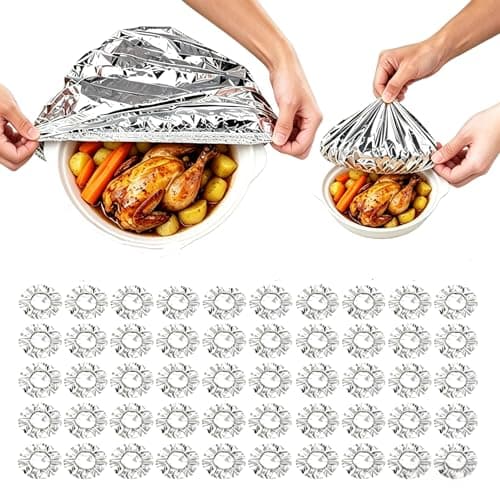 Aluminum Foil Elastic Food Covers, 2026 New Reusable Heat Retaining Covers for Bowls, Plates, Pots, Kitchen Parties Picnics