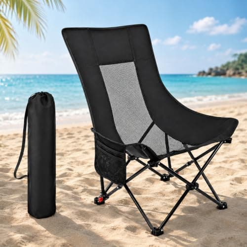 EO Living Reclining Camping Chair, Adjustable Folding Chair with 100°-140° Backrest