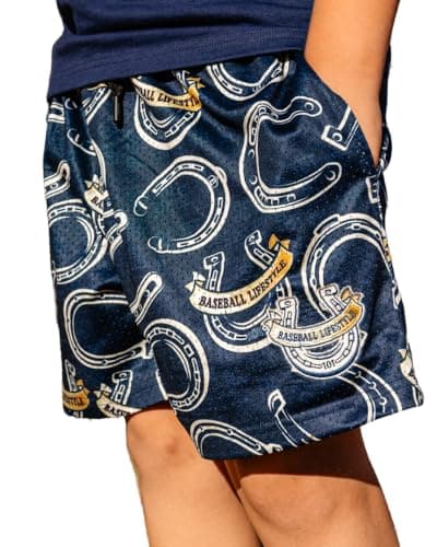 BL101 Youth Wild West Windup Baseball Mesh Shorts for Boys - Navy, YM