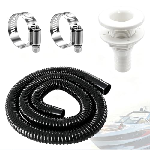 Seamaka Bilge Pump Installation Kit - 1-1/8 Inch ABS Check Valve for Boat Marine, 6 FT Premium Quality Kink-free Flexible PVC Hose,2 Hose Clamps O-098