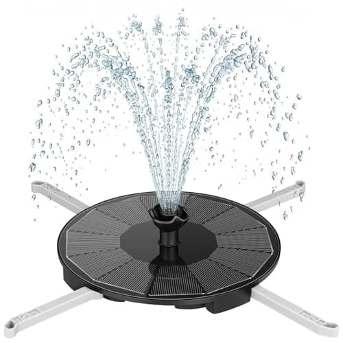 VOROSY Solar Fountain Pump with 3 Spray Height Adjustment, Upgraded PET Solar Bird Bath Fountains with 6 Nozzles, Solar Water Fountain Pump for Outdoor, Bird Bath, Garden, Pool, Pond