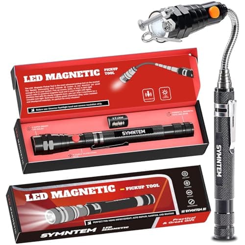Gifts for Men, Magnetic Pickup Tool, Telescoping Magnet Pickup Tool with 3 LED Flashlight, Cool Gadget Birthday Gifts for Men, Women, Him, Dad, Teen Boys, Husband, Father, Mechanic, Women, Black