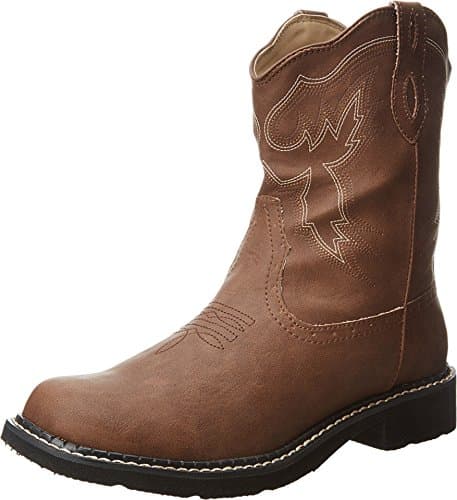 ROPER Womens Chunk Rider Embroidery Round Toe Casual Boots Ankle Low Heel 1-2" - Brown - Size 6.5 B