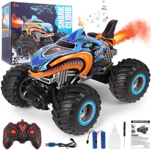 BESWIT 1:16 Remote Control Car, 2.4 GHz All Terrain Remote Control Monster Truck, RC Truck 2 Rechargeable Batteries for 80 Mins Play, Spray Remote Control Car for Boys 8-12 and Girls or Adult, MK724A