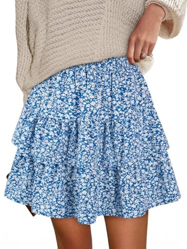 Berydress Womens Skirts 2026 High Waist Casual Summer Boho Floral Skirt
