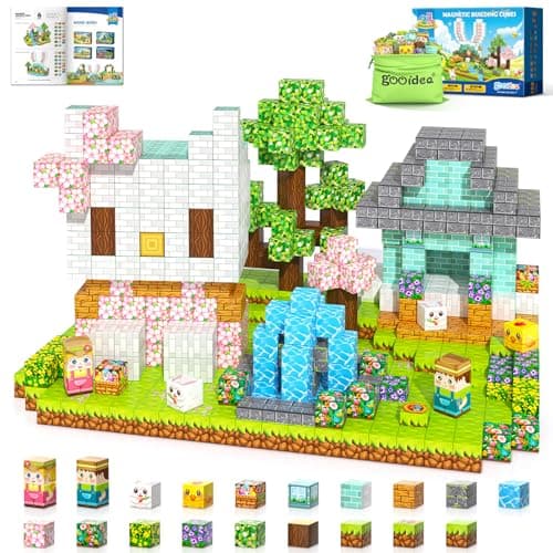 108PCS Magnetic Blocks Bunny Garden Magnet Building Toys for Kids Age 3+