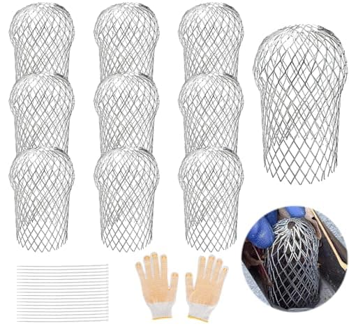 10Pcs Gutter Downspout Guards 3.5 Inch Aluminum Leaf Filter Strainer Expandable Gutter Downspout Protector for Preventing Blockage Leaves Debris