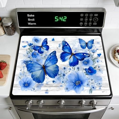 Stove Guard Mat for Electric Stoves -Heat-Resistant Protector, Non-Slip Kitchen Counter Mat Stylish Kitchen Decor (Butterfly)