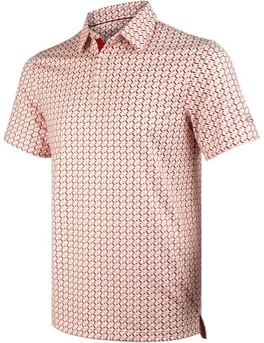 GORENZI California Bear Golf Shirts for Men Short Sleeve Performance Polo