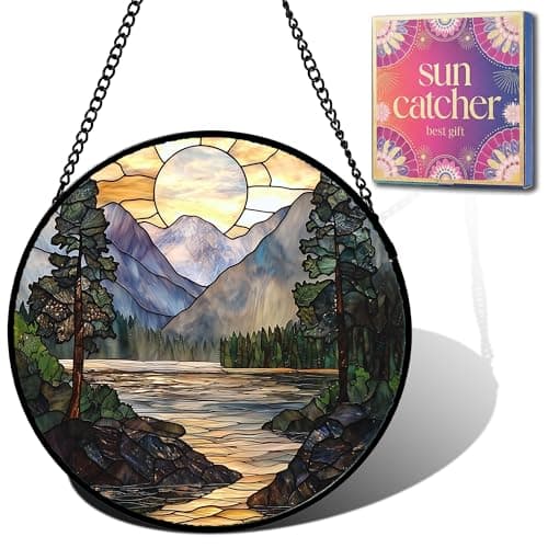 Mountain River Suncatcher Sun Catchers Indoor Window Gift for Women 6.3"
