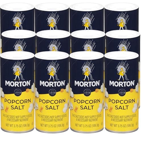 Morton Popcorn Salt, (3.75 oz), 12-Pack, Ideal for Popcorn, Snacks & Seasoning