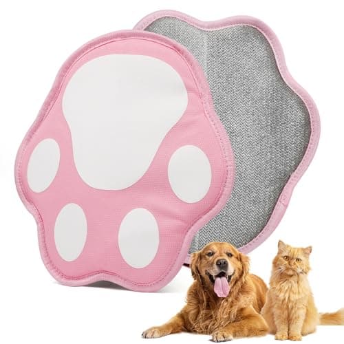 FRLEDM New-Craft Pet Hair Removal Glove | Anti-Static, Reusable | for Dogs & Cats | Works on Pet Beds, Carpets, Sofas, Car Seats, Hair-Prone Clothes (Pink) (Pink)