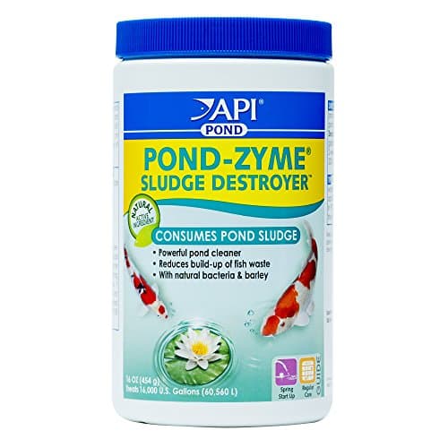API POND-ZYME SLUDGE DESTROYER (1 Pound) Pond Cleaner with Natural Pond Bacteria - Up to 16,000 Gallons - Reduces Fish Waste Buildup - Consumes Muck & Sludge - Spring Start Up & Regular Care