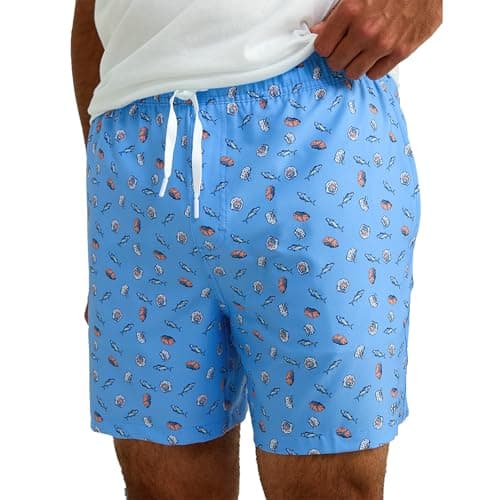 HUK Mens Pursuit Volley Pattern, Quick-Dry Swim Shorts for Men, Marolina Blue 2.0, Small