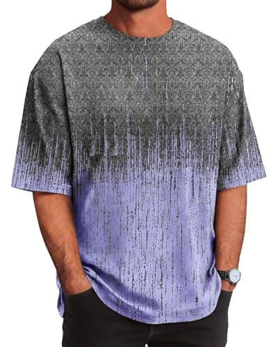 Runcati Mens T-Shirts Graphic Short Sleeve Oversized Tshirts Hawaiian Tees