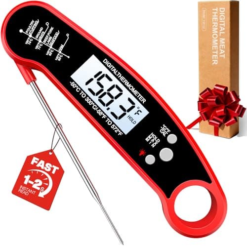 Meat Thermometer Digital, Instant Read Food Thermometer, Red