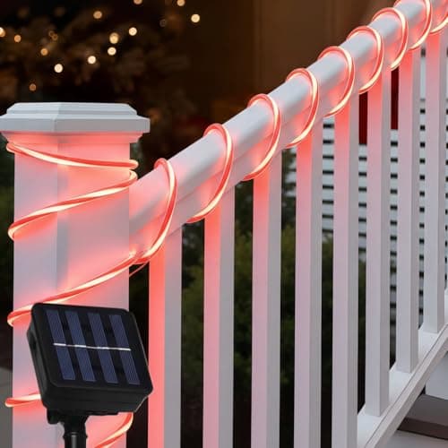 AurNyvaMay Halloween Candy Cane Solar Rope Lights 33Ft 100 LED Rope Lights for Outside 8 Modes Fairy Light Solar Outdoor for Patio Fence Party Garden Yard Home Holiday Tree Decoration