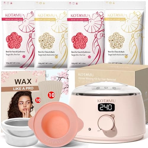 KOTAMU Waxing Kit for Women & Men, Pink Digital Wax Pot Warmer Hair Removal