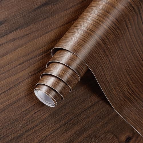 Timeet Wood Grain Peel and Stick Wallpaper Brown Wood Contact Paper Self Adhesive Removable Waterproof Vinyl Film Wooden Wallpaper for Countertops Cabinets Furniture Desk Walls 17.7"x 80"