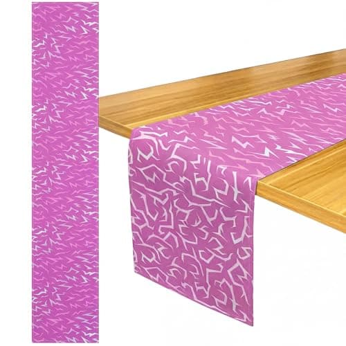 Fanfanwin Kpop Party Table Runner 12 x 72 Inch Purple Lightning Table Runner Kpop Party Decoration for Indoor Outdoor Dining Kitchen Birthday Decor