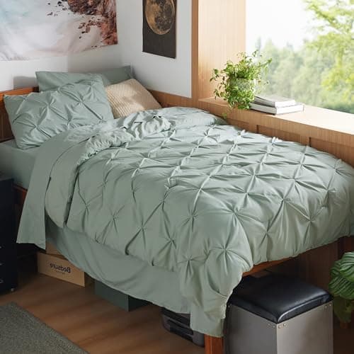 Bedsure Twin XL Comforter Set Sage Green - Dorm Room Essentials, Extra Long Twin XL Bedding Set with Sheets, All Season Down Alternative Comforter with Sheets, Pillowcase & Sham