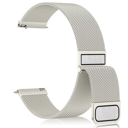 Vanjua 22mm Watch Band for Women Men, 22mm Quick Release Stainless Steel Metal Mesh Loop Adjustable Magnetic Replacement Wristbands Straps Bands