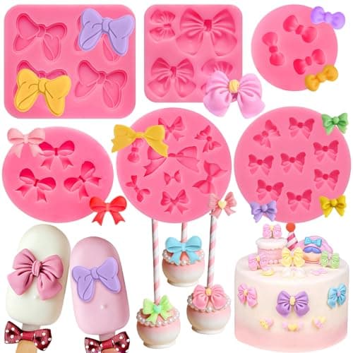 Bow Fondant Molds, 6 Pcs Bowknot Silicone Mold