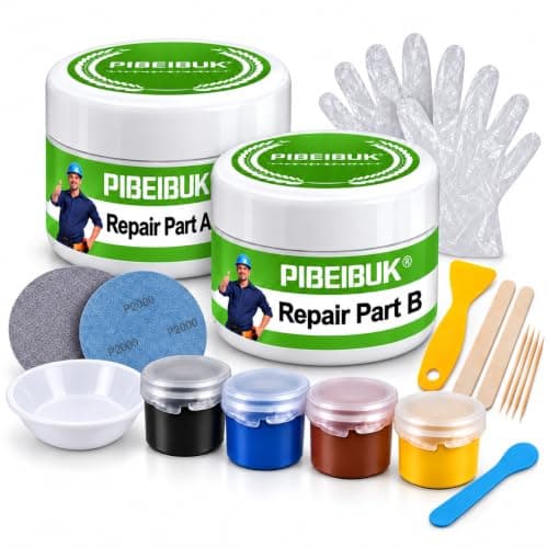 Surface Repair Kit for Tubs, Tiles, Countertops - Fixes Chips, Cracks, Scratches, Holes (Fiberglass, Porcelain, Stone, Acrylic)