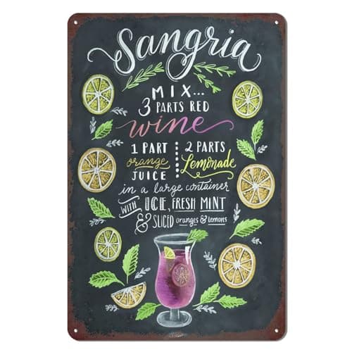 Vintage Sangria Bar Metal Tin Sign