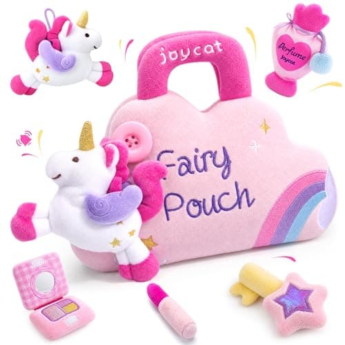 JoyCat My First Purse Toddler Toy, 5PCS Unicorn Pretend Play Set, Baby Gift