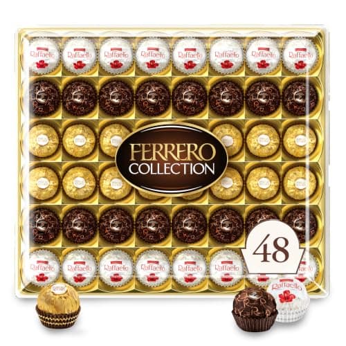 Ferrero Collection Gourmet Gift Box, 48 Assorted Chocolate with Dark Chocolate, Coconut, and Milk Chocolate, 18.2 oz