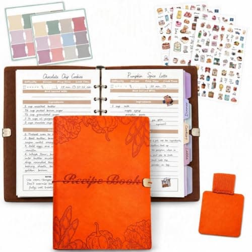 Suaetiai Blank Recipe Book to Write in Your Own Recipes,Leather Recipe Book