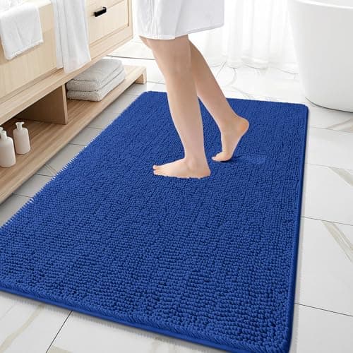 OLANLY Large Bathroom Rugs 59x35, Extra Soft Absorbent Chenille Bath Rugs